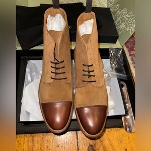 Taft. Size 12. NWT! The Troy Boot in Cognac. Suede and Leather